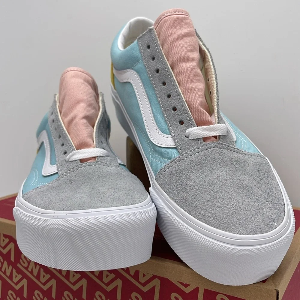 Vans WMNS Old Skool Platform (Color Block) Pastel/True VN0A5KRG80J Platforms